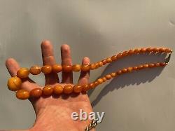 10-20mm Antique Natural Baltic Amber Beads Necklace 51g! Tesbih Misbaha