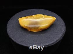 10,3g Natural Old Rare Baltic Amber Brooch Yellow White Bernstein