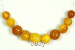 10 Antique Amber Beads Strand 35 CT Butterschotch Egg Yolk Amber Beads