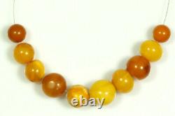10 Antique Amber Beads Strand 35 CT Butterschotch Egg Yolk Amber Beads
