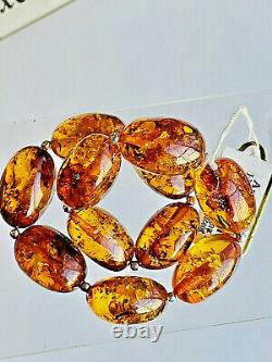 100% Genuine Baltic Amber Gem Stone Bracelet Vintage Butterscotch Egg Yolk