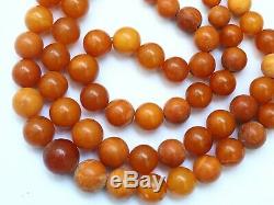 100 % Natural Necklace Butterscotch Amber Beads 1880-1920 Antique 104 gr