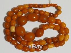 100 % Natural Necklace Butterscotch Amber Beads 1940-50 Vintage 34 gr Old