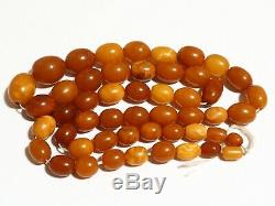 100 % Natural Necklace Butterscotch Amber Beads 1940-50 Vintage 45 gr Old