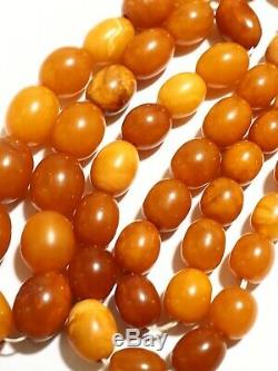 100 % Natural Necklace Butterscotch Amber Beads 1940-50 Vintage 45 gr Old