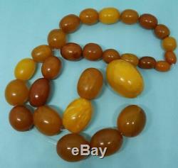 100 % Natural Necklace Butterscotch Amber Beads 1950-1960 Vintage 55 gr