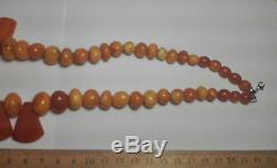 100% Natural Old Egg Yolk Baltic Amber bead necklace (W. 40.0 Gr.)