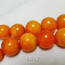 100 g Natural Baltic amber bead necklace egg yolk butterscotch genuine antique