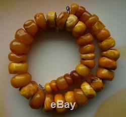 106.76 gm Butterscotch Egg Yolk Color Polished Natural Baltic Amber Necklace