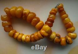 106.76 gm Butterscotch Egg Yolk Color Polished Natural Baltic Amber Necklace