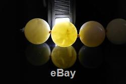 107g Baltic sea Amber round beads necklace Royal Milky White rare gift