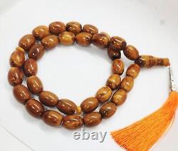 107g HUGE ANTIQE BALTIC AMBER ROSARY 1720 olive misbah tesbih 33 prayer beads