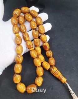 107g HUGE ANTIQE BALTIC AMBER ROSARY 1720 olive misbah tesbih 33 prayer beads