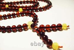 108 Prayer Beads NATURAL BALTIC AMBER Tibetan Buddhist Rosary Gemstone Mala