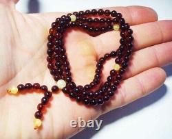 108 Prayer Beads NATURAL BALTIC AMBER Tibetan Buddhist Rosary Gemstone Mala