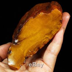 110.2g 100% Natural Intact Baltic Butterscotch Amber Antique Egg Yolk WRL6