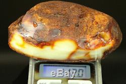 112 gr. NATURAL OLD Antique Royal WHITE IVORY RAW Baltic Amber Stone #B715