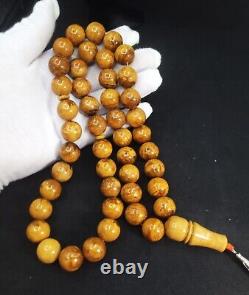 112g Rare Baltic Amber Islamic Prayer Beads Misbaha Old Germany