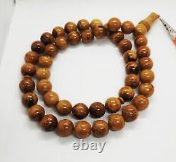 112g Rare Baltic Amber Islamic Prayer Beads Misbaha Old Germany