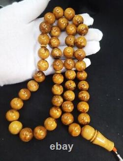 112g Rare Baltic Amber Islamic Prayer Beads Misbaha Old Germany