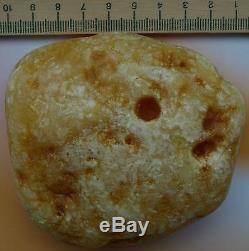 122.77 gm Vintage White Egg Yolk Color Genuine Natural Baltic Amber Sea Stone