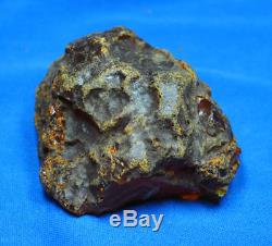 125gr. LARGE ANTIQUE NATURAL YELLOW BALTIC AMBER STONE EGG YOLK BUTTERSCOTCH