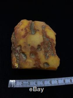 136g Natural Baltic Amber Stone Mat Yellow White Beeswax Colour Bernstein