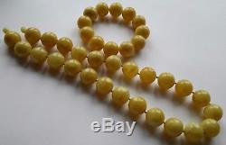 139.5g Baltic Natural Amber Round Bead Necklace & Bracelet Egg Yolk Butterscotch