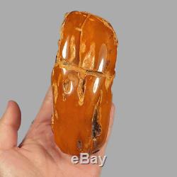 150.95g 100% Natural Polished Baltic Butterscotch Amber Antique Egg Yolk YRL38