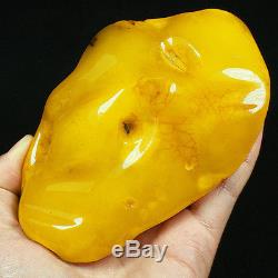 160.2g 100% Natural Polished Baltic Butterscotch Amber Antique Egg Yolk YRL127