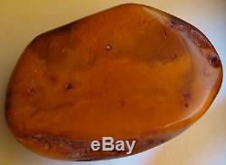 162.07 gm Huge Butterscotch Egg Yolk Color Polished Natural Baltic Amber Stone