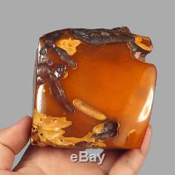 173.05g 100% Natural Polished Baltic Butterscotch Amber Antique Egg Yolk YRL39