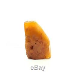 174,8g Natural Baltic Amber Stone Mat Cloudy Yellow Beeswax Colour Bernstein