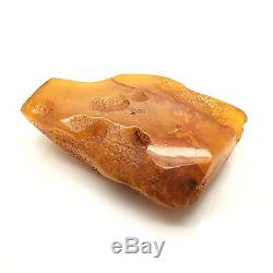 174,8g Natural Baltic Amber Stone Mat Cloudy Yellow Beeswax Colour Bernstein
