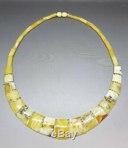 18 Elegant Baltic Amber Cloepatra Necklace Beads for Woman White/Butterscotch