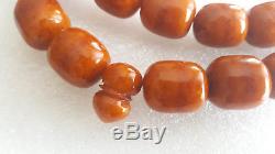 186g Antique natural baltic amber eggyolk rosary prayer ambar