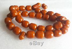 186g Antique natural baltic amber eggyolk rosary prayer ambar