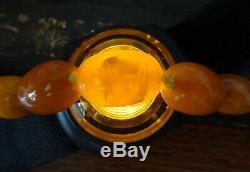 1920's Natural Baltic Eggyolk Amber Beads Necklace Butterscotch Chinese 72 Gms