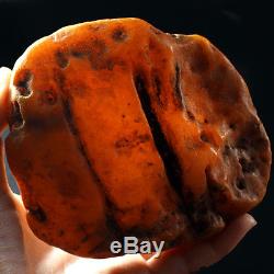 194.16g 100% Natural Intact Baltic Butterscotch Amber Antique Egg Yolk WRL2