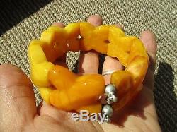 2# Old Vintage Egg Yolk Butterscotch Natural Baltic Amber Bracelet 49 grams