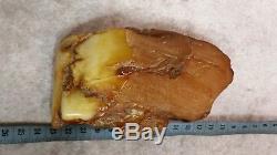 204,6 grams Big Genuine Raw Real Baltic Amber Stone Brown/Yellow