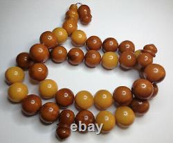 207g Antique natural baltic amber eggyolk rosary prayer ambar