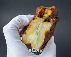 210 gr. Raw pendant natural Baltic amber stone egg yolk honey butterscotch color