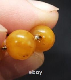 22.98g Antique Butterscotch Swirl Egg Yolk Baltic Amber Graduated Bead Necklace