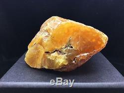 221g Natural Baltic Amber Stone Yellow with Lines Bernstein