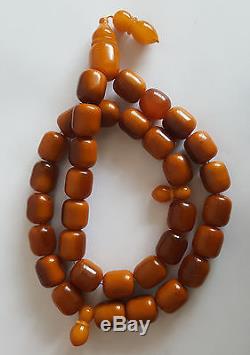 246g Antique natural baltic amber eggyolk rosary prayer ambar