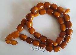 246g Antique natural baltic amber eggyolk rosary prayer ambar
