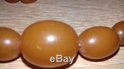 25,20 Gr. Antique Natural Baltic Amber Butterscotch Bead Necklace 51 CM Egg Yolk