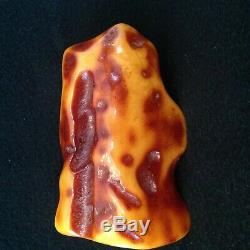 252 gr/8.9 oz Genuine Natural Baltic Butterscotch Amber Stone, Fully Polished