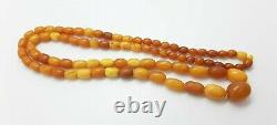 27.6 Gram Antique Old Natural Baltic Amber Beads Necklace